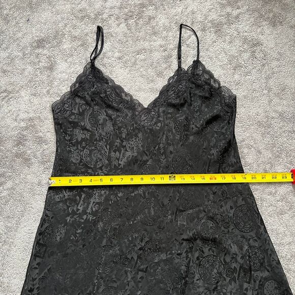 Vintage Victoria Secret black lace slip dress floral jacquard - Picture 6 of 8
